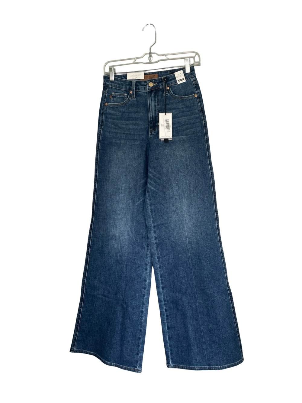 NEW Judy Blue Jeans Retro Wide High Waist Dark Blue Denim Womens Size 5/27 - Picture 2 of 10
